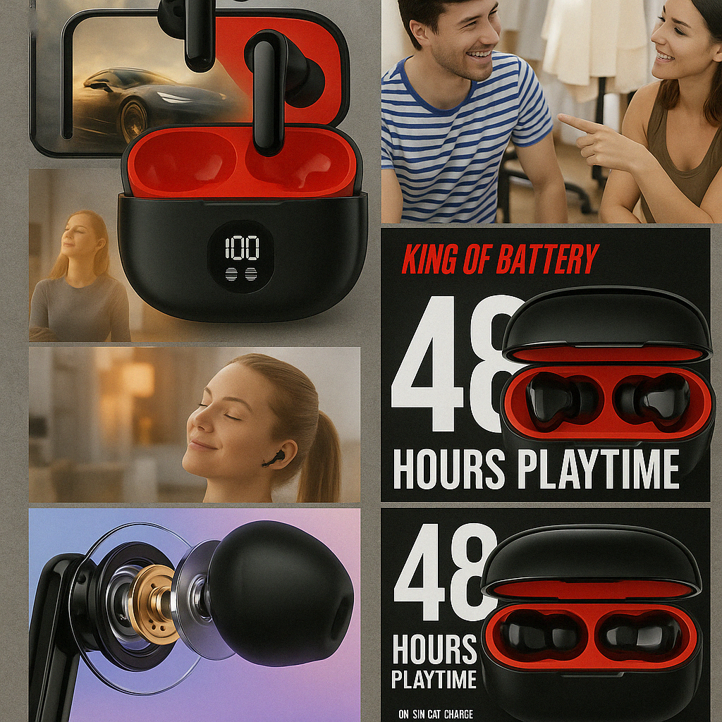 TWS One Plus Wireless Earbuds with 48H Playtime & Bass Boost