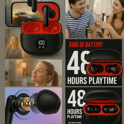 TWS One Plus Wireless Earbuds with 48H Playtime & Bass Boost